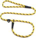 Mendota Pet Slip Leash - Dog Lead and Collar Combo - Made in The USA - Black Ice Yello, 3/8 in x 4 ft - for Small/Medium Breeds
