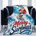 Santa Claus Surfing Blanket Christmas Throw Stuff Gifts 60"x50" by Unknown
