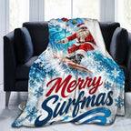 Santa Claus Surfing Blanket Christmas Throw Stuff Gifts 60"x50" by Unknown