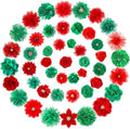 Hoteam 50 Pcs Dog Collar Flowers Bows Accessories, Christmas Red Green by Hoteam