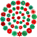 Hoteam 50 Pcs Dog Collar Flowers Bows Accessories, Christmas Red Green by Hoteam
