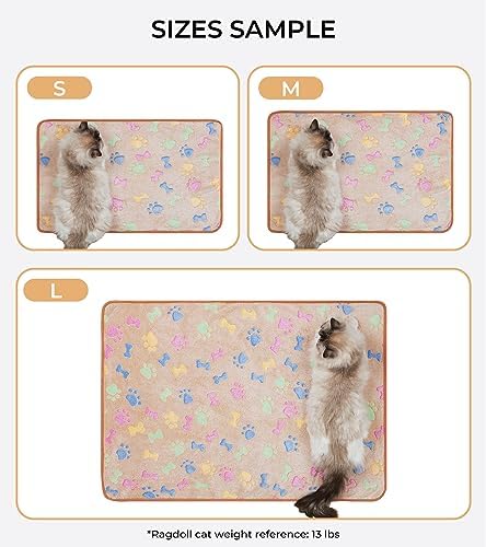 1 Pack 3 Blankets Super Soft Fluffy Cute Bone Pattern Pet Blanket Flannel Throw for Dog Puppy Cat Pink/Brown/Purple Large - Image 3