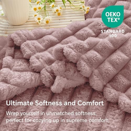 BEDELITE Berry Purple Fleece Throw Blanket for Couch, 50x60 Inches - Image 2