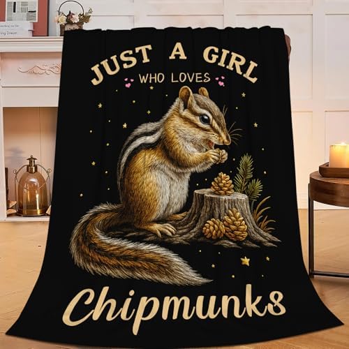 Chipmunk Blanket for Girls Women Boys Men Adults Kids Soft Cozy Fleece Tamias Squirrel Throw Blankets Gifts Warm Flannel Plush Lightweight Decor for Couch Bed Sofa 50"X40" by Unknown