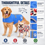 Reversible Dog Coat for Extra Large Dogs, Winter Jacket, Blue, 4XL - Image 5
