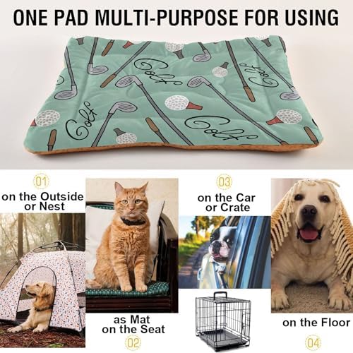 Dog Bed Mat Golf Cartoon Washable Anti-Slip Bottom Comfy Kennel Pad Cat Crate Pet Pad 18 x 24 Inches - Image 5