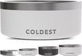 Coldest Dog Bowl - Anti Rust Metal, Non Slip, 3 Layers Insulated Stainless Steel Dog Bowls - Spill Proof & Heavy Duty - Water Bowl for Dogs, Cats & Pets, Dish Washer Safe (100 oz, Epic White)