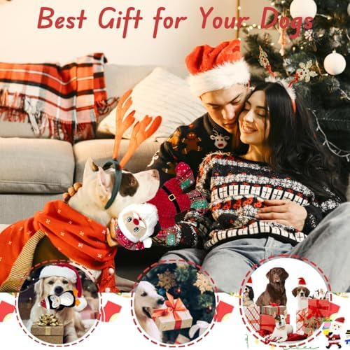 5 Pieces Christmas Squeaky Interactive Dog Toys with Crinkle - Image 7