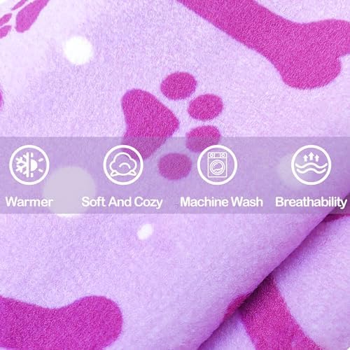 PET SHOW 4 Pack Paw Print Fleece Dog Pajamas Warm for Small Dogs - Image 4