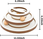 Lulu's world Cat Ball Track Toy with Puzzle Top,Heavy Wooden Kitty Toys | Interactive spinning balls,no installation required,mental physical exercise,not collapse,for indoor,play home enrichment