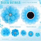 Hoteam 50 Pcs Dog Collar Flowers Bows Accessories, Blue - Image 2