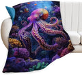 Octopus Blanket Ocean Octopus Throw Blankets Decor Stuff Cozy Flannel Fleece Soft Plush Fuzzy Warm Lightweight Bedding Gifts for Women Girls Kids 50"X40" by Unknown