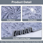 Dono 1 Pack 3 Dog Blankets, Soft Fluffy Fleece Pet Blanket Warm Sleep Mat Paw Print Design Puppy Kitten Throw Blankets Doggy Blanket for Dogs - Image 4