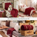 Bedsure Soft Red Throw Blanket for Couch Decor Gifts 50"x60" - Image 3