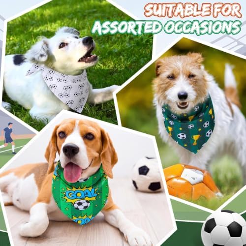 100 Pcs Soccer Themed Dog Bandanas Bulk for Pet Costume Accessories - Image 6
