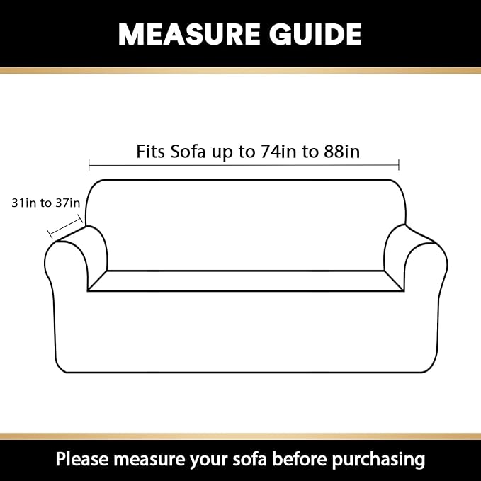 Stretch Sofa Slipcover 1 Piece Sofa Cover for 3 Cushion Couch Furniture Protector/Cover Couch with Elastic Bottom Soft and Durable Sofa Cover Pet Protector (Sofa, Cream)