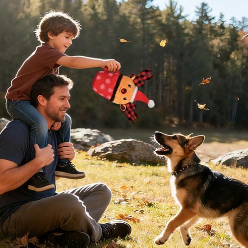 Christmas Dog Toys with Squeaker for Large Breed Interactive Dog Chew Toys for Puppies Small and Large Dogs Reindeer Squeaky Dog Training and Reduce Boredom (Cup Elk - Image 6