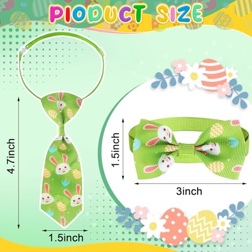 Chunful 150 Pcs Easter Dog Bow Ties Collars Bulk Easter Adjustable Cat Dog Bowtie Neckties Collars Set Basic Bow Tie for Small Medium Pet Grooming Accessories - Image 2