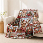 Christmas Deer Throw Blanket Reindeer Snowy Forest Holiday Gifts 60''x80'' - Image 3