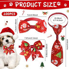 Reginary 100 Pcs Christmas Dog Bow Tie Collar Xmas Pet Necktie, Christmas - Image 2