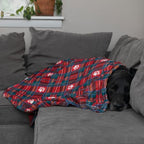Pet Throw Blanket Ultra Soft Fleece Durable for Crates Beds Sofas Travel (Traditional Tartan Paw Plaid, Large) - Image 2