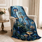 Mushroom Forest Throw Blanket Fantasy Fungi Nature Gifts 40''x50'' - Image 4