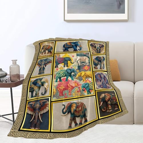 Elephant Throw Blanket Elephant Stuff Gifts for Kids Girls Boys Adults Women Men Soft Cozy Warm Plush Fluffy Fuzzy Fleece Blanket Decor 50''X60'' - Image 6