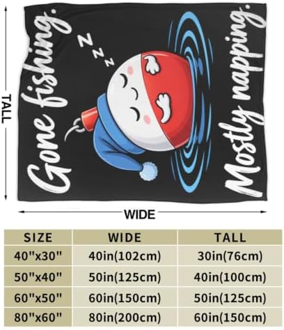 Sleepy Fishing Bobber Blanket Throw Gift for Girls Women 50"X40" - Image 7