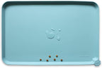 Hoki Found Silicone Non Slip Pet Food Mats - Dog Cat Bowl Placemats - Waterproof for Carpet - Light Turquoise