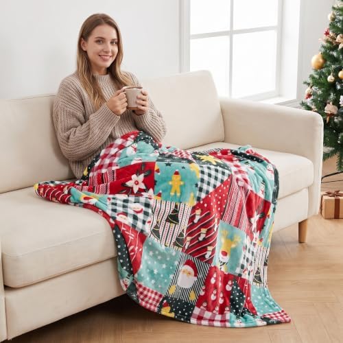 Gogreen Cozy Christmas Blanket - 300 GSM Flannel Throw Size for Home Decoration - Ultra Soft (Christmas Classical Plaid, Throw - 50" x 60") - Image 6