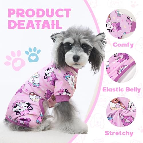 XPUDAC 4 Pack Dog Pajamas Pink Dog Clothes for Small Medium Dogs, 2XL - Image 4