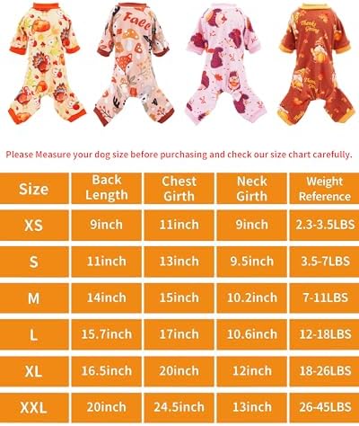 PET SHOW 4 Pack Fall Velvet Dog Pajamas for Medium Dogs - Image 3