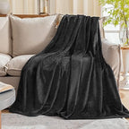 Dark Grey Fleece Plush Throw Blanket 60"x80"for Couch Fuzzy Cozy Flannel by JIAHANNHA