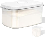 Airtight 12 Lbs Flour Sugar Storage Containers 6.34 Qt Rice Holder BPA Free | Clear PET Plastic Pet Dog Cat Food Storage Container with Pop Up Lid Dry Food Bin for Kitchen Pantry Organization