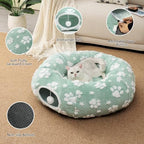 Cute Round Cat Tunnel for Indoor Cats, Green - Image 3