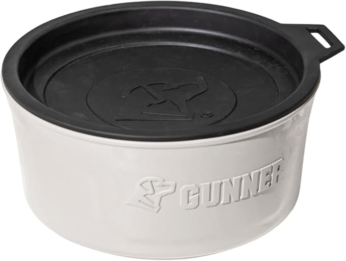 Dog Bowl with Spill-Proof Travel Lid, White, 7-Cup Pet Travel Bowl | White 7-Cup Dog Bowl, Spill-Proof Travel Lid, BPA-Free, Rust-Proof, Shock-Resistant, Stackable and Dishwasher Safe