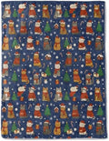 Cat Christmas Decorative Throw Blanket, Snowflake Candy Cane Print Decoration, Flannel Winter Blankets for Couch Bed Sofa, Holiday Home Decor, Xmas Festival Gifts for Kitten Lovers 60x80 in by AINORI