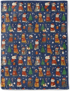 Cat Christmas Decorative Throw Blanket, Snowflake Candy Cane Print Decoration, Flannel Winter Blankets for Couch Bed Sofa, Holiday Home Decor, Xmas Festival Gifts for Kitten Lovers 60x80 in by AINORI