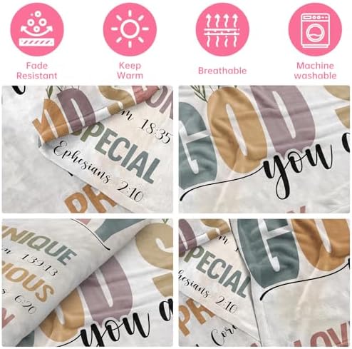 COMFAR Christian Gifts for Women Faith, Inspirational/Religious/Spiritual Gifts for Adults, Soft Throw Blankets for Women/Men, Personalized Blankets for Adults 40"x 50" - Image 4