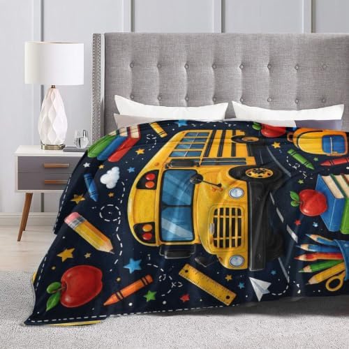 School Bus Blanket Back to School Throw Stuff Gifts 50"x40" - Image 7