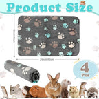Reginary 4 Pcs Guinea Pig Fleece Cage Liners, Cute Paw, 24 x 16 Inch - Image 2