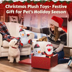 Newget 2Pcs Christmas Squeaky Dog Toys, Plush Dog Toys with Crinkle Paper - Image 6
