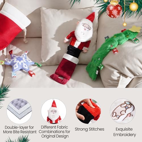 Nocciola 3 Pack Christmas Dog Toys, Interactive Crinkle Dog Squeaky Toys, Plush Dog Toys for Christmas, Christmas Toys for Puppy Small Medium Large Dogs & Aggressive Chewers - Image 6