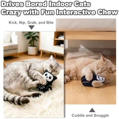 Retro Shaw Catnip Halloween Cat Toys, Goth Kitten Toy for Indoor Cats,4PCS - Image 2