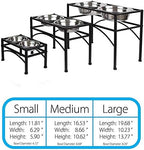 Elevated Dog Bowls Raised Pet Feeder Cat Food Water Diner Stand Set | W/ 2 Removable Stainless Steel Bowls (2 Quarts/13.77" in Height) for Large Breed Dogs Easy to Clean