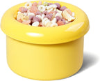 Donut Bowl Elevated Ceramic Cat Bowl with Stand, Raised Whisker-Friendly Bowl for Cats & Small Dogs, Patented Donut Design, Made in Korea (3.9" H -Yellow)