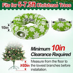 Cat Tunnel Christmas Tree Skirt for 5-7.5ft Trees - Prevent Christmas Tree Falling, Snowflake Patterns Warm Soft Cat Tube Bed with Anti-Slip Mat - Image 2