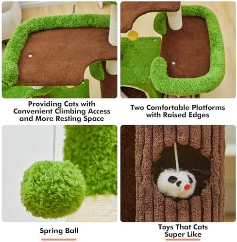 Woochpet Cat Tree Tower, Green - Image 6