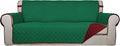 PureFit Reversible Quilted Sofa Cover Dog Couch Covers for Sofa, 66 in | Green/Red, Water Resistant Couch Protector, Washable Pet Couch Cover with Non Slip and Elastic Straps For Kids