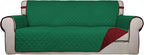 PureFit Reversible Quilted Sofa Cover Dog Couch Covers for Sofa, 66 in | Green/Red, Water Resistant Couch Protector, Washable Pet Couch Cover with Non Slip and Elastic Straps For Kids